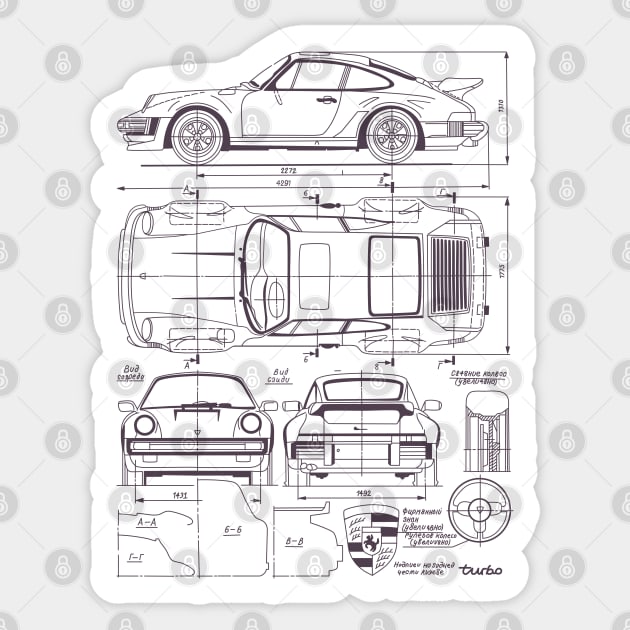 930 Blueprint Sticker by IbisDesigns